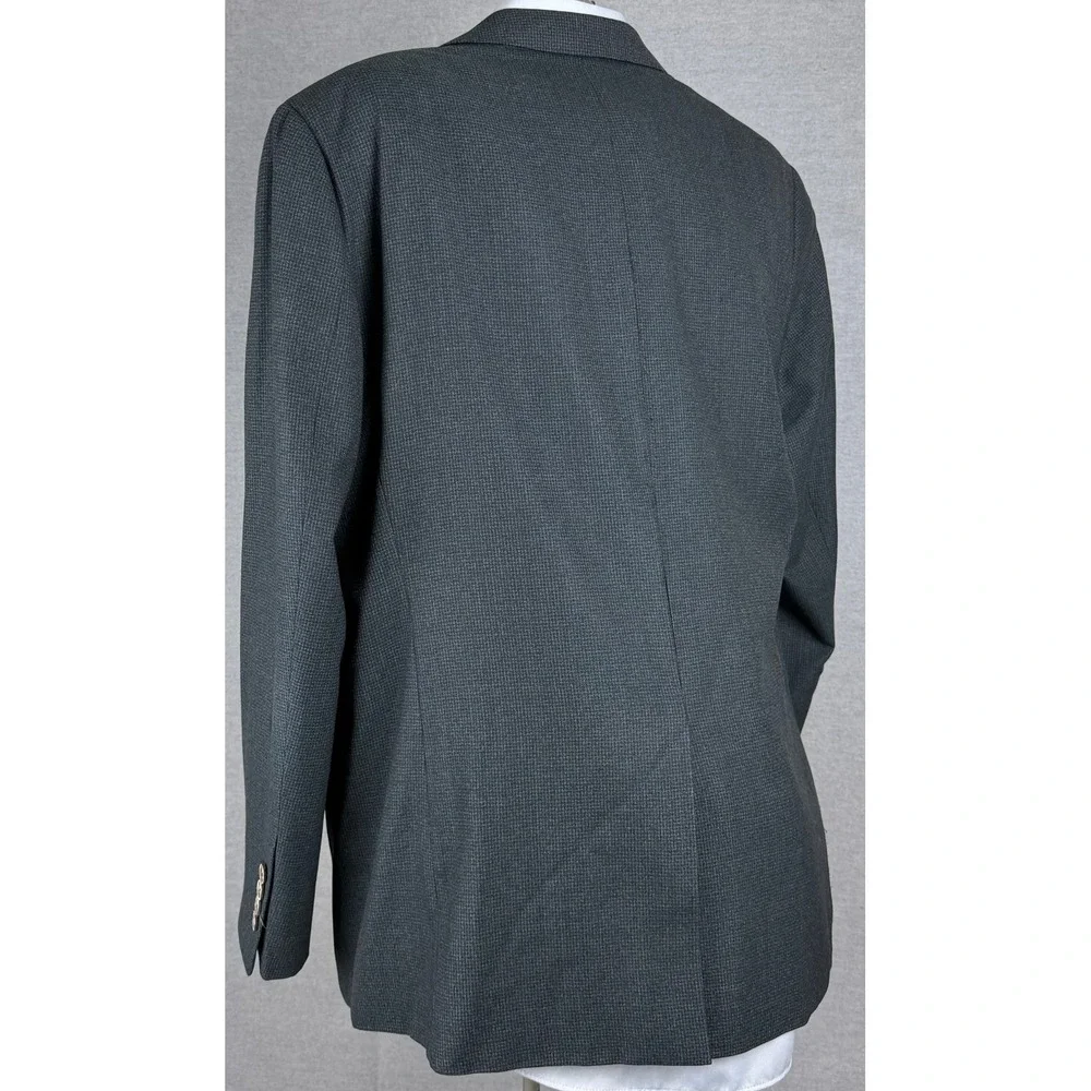 J. Hilburn‎ Mens Wool Tailored Fit Sport Coat Blazer Charcoal Micro Check 43R